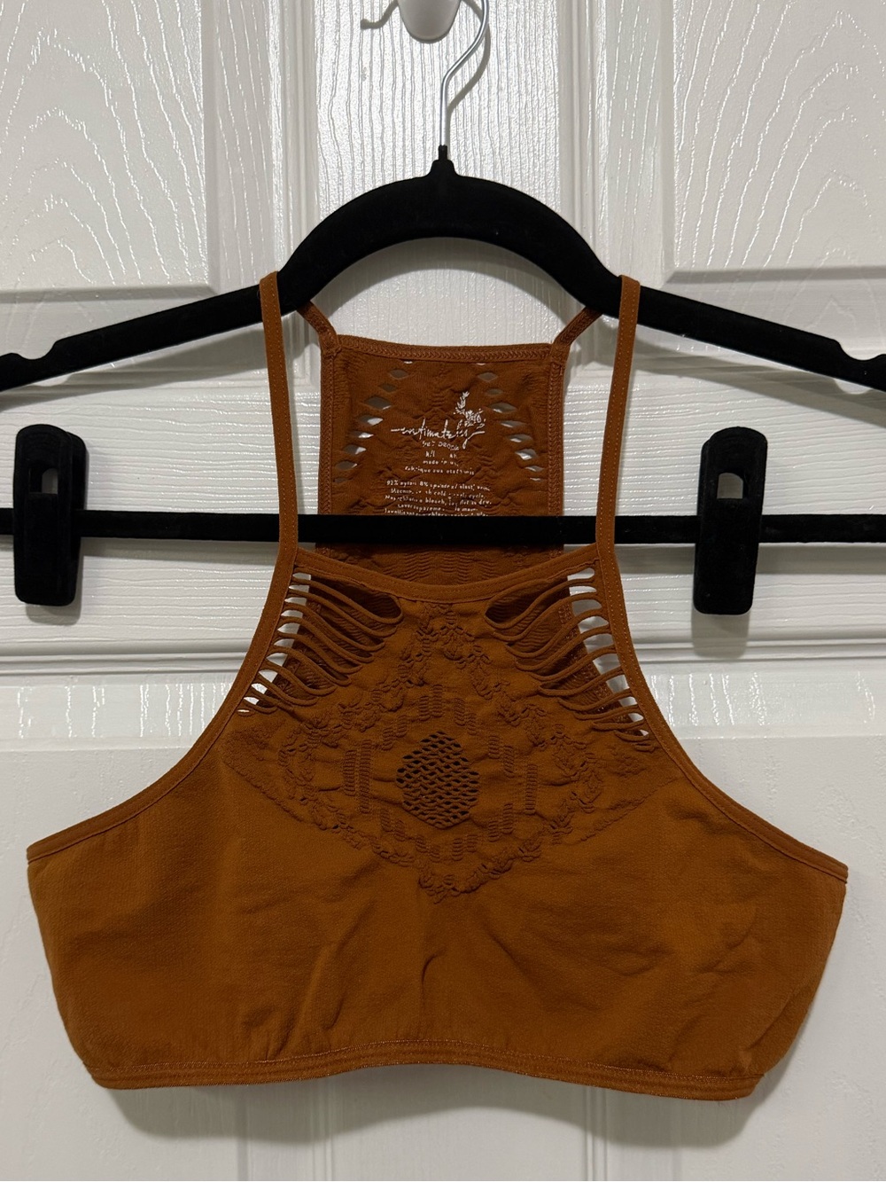 High-Neck Rust Brown Women's Bralette M/L